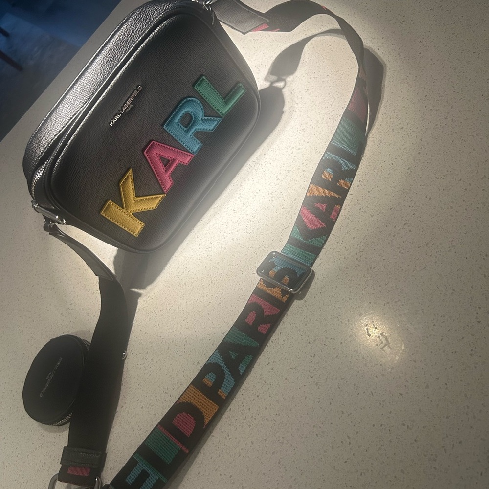 Karl Lagerfeld Black Bag with Colorful Lettering